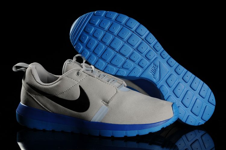 Nike Rosherun Nm 3m Fur Bleu Gris Nouvelles Chaussures
